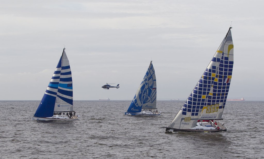 The Nord Stream fleet, leaving Saint-Petersburg, at the start of the first leg of the Nord Stream Race 2012, from Saint-Petersburg to Helsinki. © onEdition http://www.onEdition.com